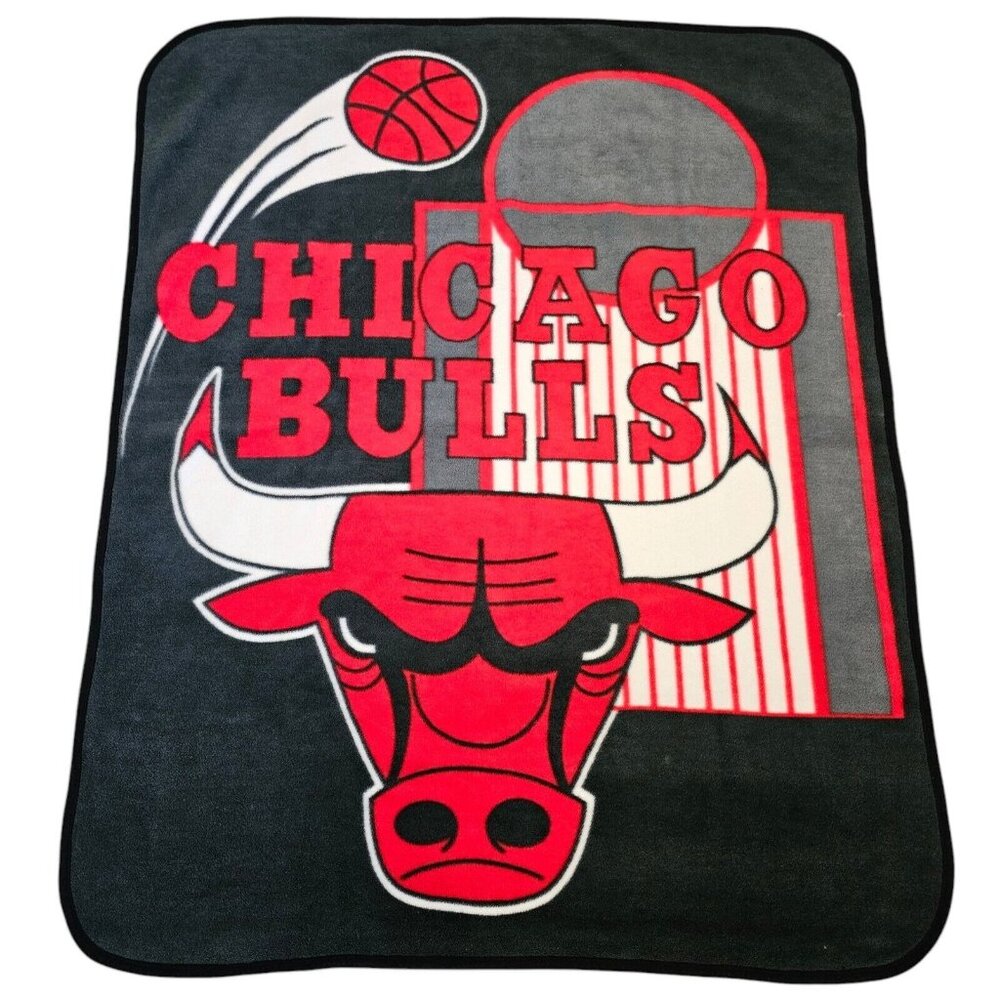 Chicago Bulls Blanket Retro 90s Thick Fleeceβ Made In Spain 49x59" READ
